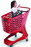 Закупівельний візок пластикова RABTROLLEY Trolley 90L MINI Basic з дитячим сидінням Червоний