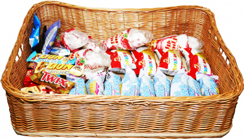 Корзина из натуральной лозы для продажи сладостей и цветов купить в интернет магазине | M555.COM.UA