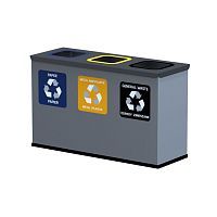 Мусорный контейнер для сегрегации вторичного сырья (бумаги, металла, пластика и смешанных отходов) – 3х12 литров ALDA EKO STATION MINI купить в интернет магазине | M555.COM.UA