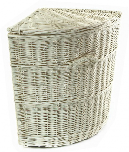 Корзина для белья плетеная из натуральной лозы угловая отбеленная 44x42 h 57 купить в интернет магазине | M555.COM.UA