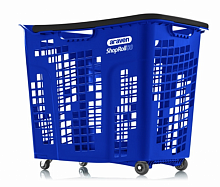 Кошик для покупців пластиковий 80 л на колесах з ручкою SHOP & ROLL 80 L COL