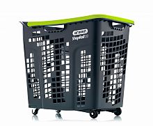 Кошик для покупців пластиковий 80 л на колесах з ручкою SHOP & ROLL 80 L. COLORS