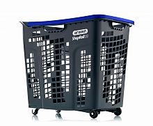 Кошик для покупців пластиковий 80 л на колесах з ручкою SHOP & ROLL 80 L. COLORS