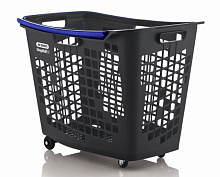Кошик для покупців пластиковий 55 л на колесах з ручкою SHOP & ROLL 55 L. COLORS