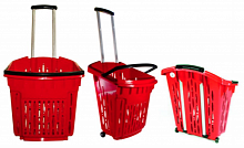 Кошик для покупців 38 л на колесах з телескопічною ручкою