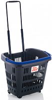 Кошик для покупців пластиковий 34 л на колесах з телескопічною ручкою SHOP & ROLL 34 L. COLORS