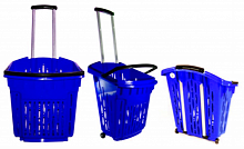 Кошик для покупців 38 л на колесах з телескопічною ручкою