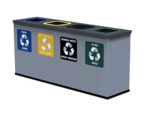 Мусорный контейнер для бумаги, металла и пластика, смешанных отходов и стекла - 4х12 литров. ALDA EKO STATION MINI купить в интернет магазине | M555.COM.UA