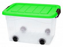 Контейнер 20 л для зберігання з кришкою на колесах ROLLER BOX Салатовий
