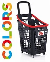 Корзина тележка для супермаркета 65 л на колесах с ручкой SHOP & ROLL 65 L.