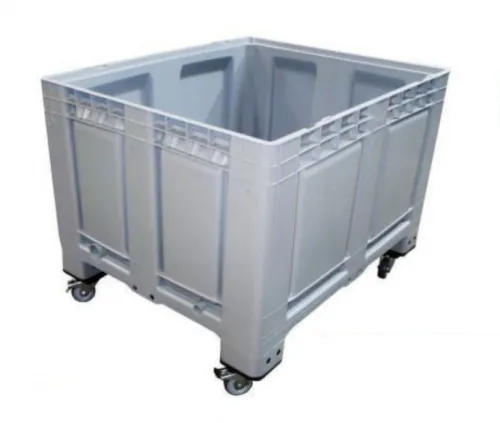 Цельнолитой пластиковый контейнер на колесах BIG-BOX Champion 680 сплошной серый купить в интернет магазине | M555.COM.UA